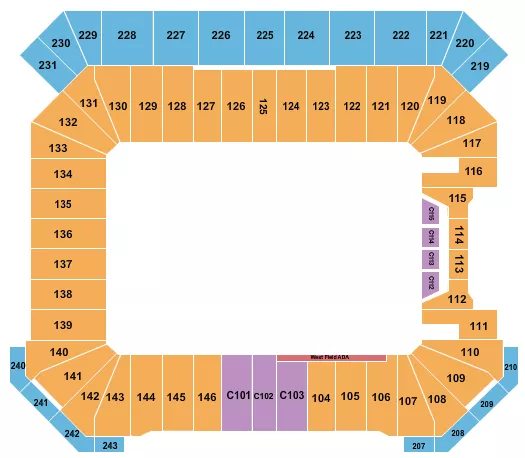 seating chart for Protective Stadium - Open Floor - eventticketscenter.com