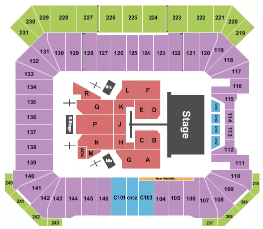seating chart for Protective Stadium - Post Malone - eventticketscenter.com