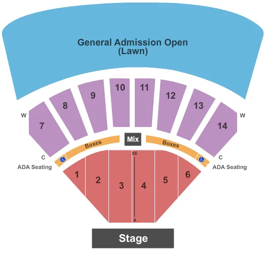 seating chart for Azura Amphitheater - End Stage - eventticketscenter.com