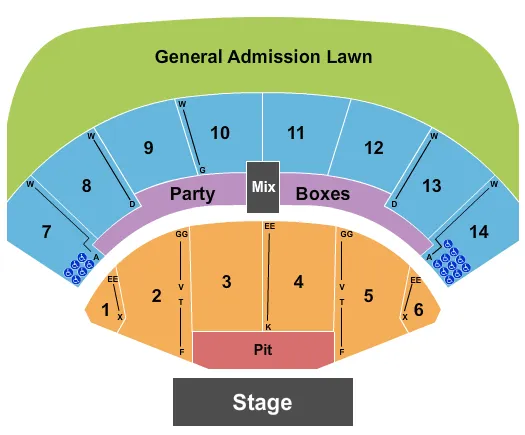 seating chart for Azura Amphitheater - Endstage Pit 2 - eventticketscenter.com
