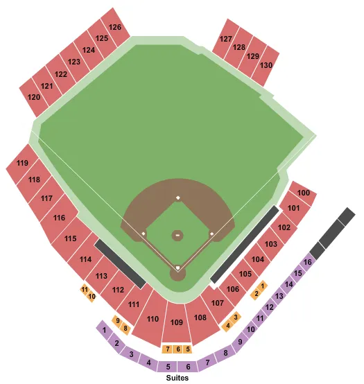 seating chart for Clover Stadium - Baseball - eventticketscenter.com