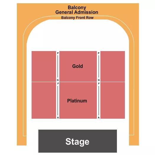 seating chart for Provincetown Town Hall - Endstage Platinum/Gold - eventticketscenter.com