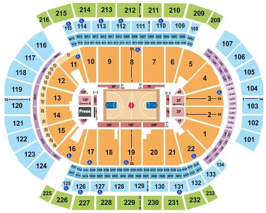 seating chart for Prudential Center - Basketball - eventticketscenter.com
