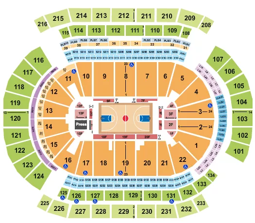 seating chart for Prudential Center - Basketball - eventticketscenter.com