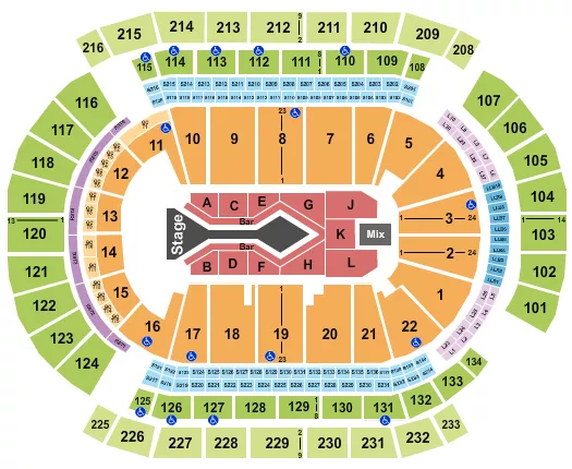 seating chart for Prudential Center - Blake Shelton - eventticketscenter.com