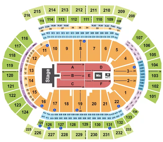 seating chart for Prudential Center - Bryan Adams - eventticketscenter.com