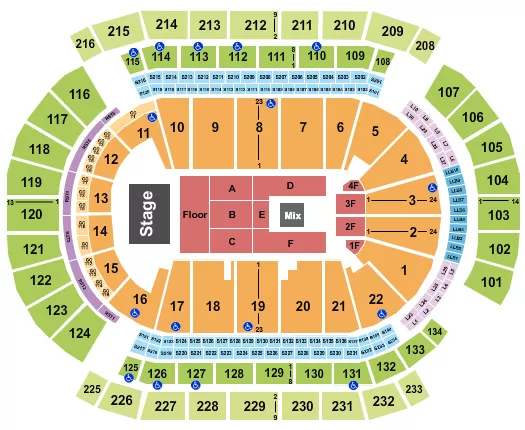 seating chart for Prudential Center - Endstage Floor Pit - eventticketscenter.com