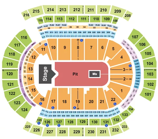seating chart for Prudential Center - Endstage GA Pit 2 - eventticketscenter.com