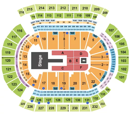 seating chart for Prudential Center - Shakira - eventticketscenter.com