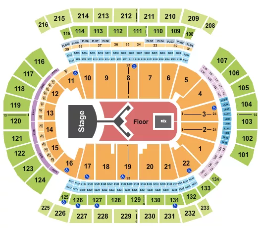 seating chart for Prudential Center - Shinedown - eventticketscenter.com