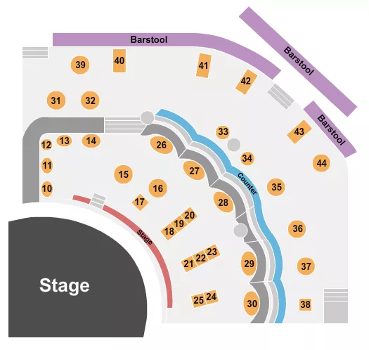seating chart for Public Theater - Joe's Pub - Endstage Tables - eventticketscenter.com