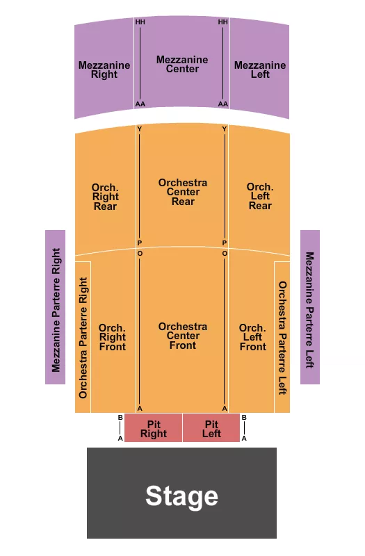 seating chart for Pullo Family Performing Arts Center - Endstage 2 - eventticketscenter.com