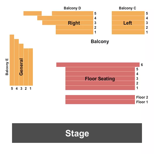 seating chart for Pumphouse Theatre - Endstage - eventticketscenter.com