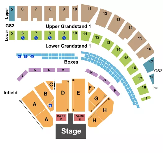 seating chart for Puyallup Fairgrounds At Washington State Fair Events Center - Darius Rucker - eventticketscenter.com