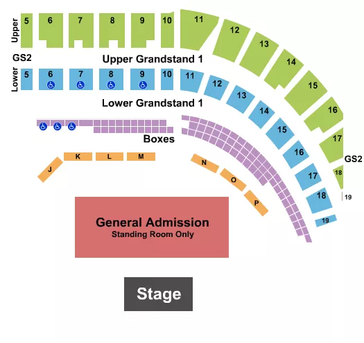 seating chart for Puyallup Fairgrounds At Washington State Fair Events Center - Endstage GA Floor 2 - eventticketscenter.com