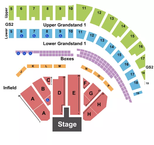 seating chart for Puyallup Fairgrounds At Washington State Fair Events Center - Endstage w/ Catwalk - eventticketscenter.com