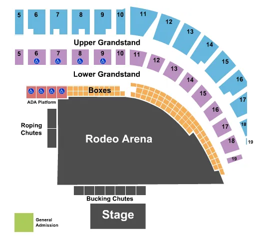seating chart for Puyallup Fairgrounds At Washington State Fair Events Center - Rodeo Map - eventticketscenter.com