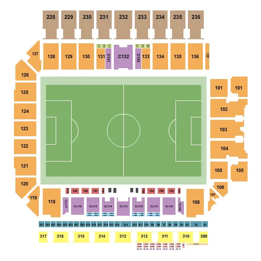 seating chart for Q2 Stadium - Soccer - eventticketscenter.com
