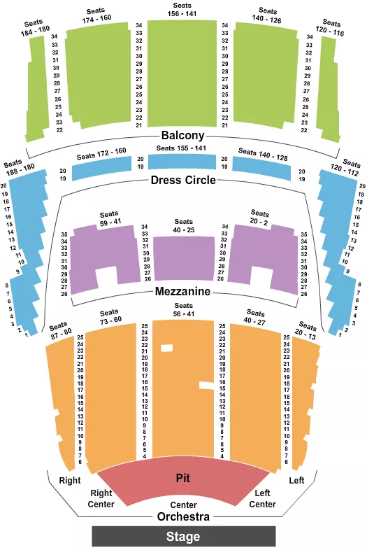 seating chart for Queen Elizabeth Theatre - Vancouver - Endstage GA Pit - eventticketscenter.com