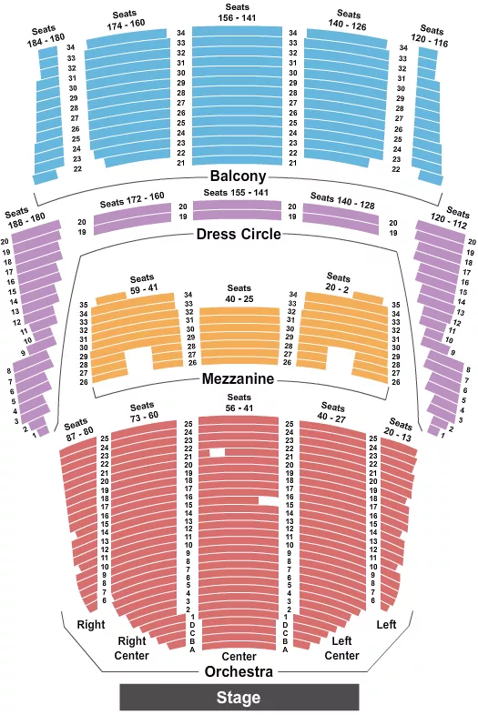 seating chart for Queen Elizabeth Theatre - Vancouver - End Stage - eventticketscenter.com