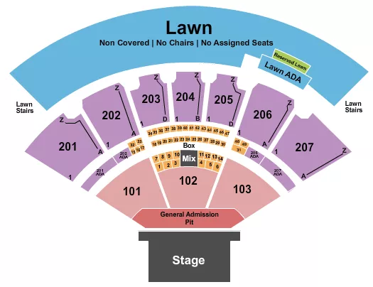 seating chart for RV Inn Style Resorts Amphitheater - Endstage GA Pit 2 - eventticketscenter.com
