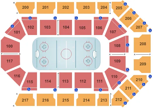 seating chart for Mechanics Bank Arena - Hockey - eventticketscenter.com
