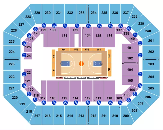 seating chart for Raising Cane's River Center Arena - Basketball - Globetrotters - eventticketscenter.com