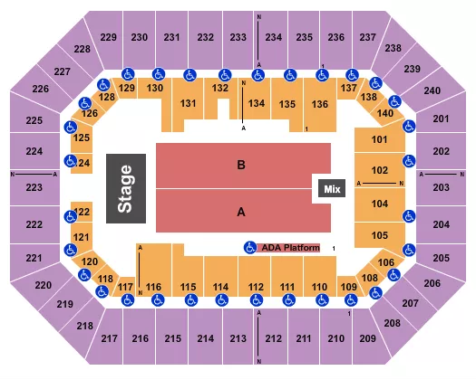 seating chart for Raising Cane's River Center Arena - Gabriel Iglesias - eventticketscenter.com