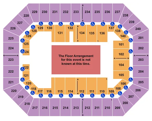 seating chart for Raising Cane's River Center Arena - Generic Floor - eventticketscenter.com