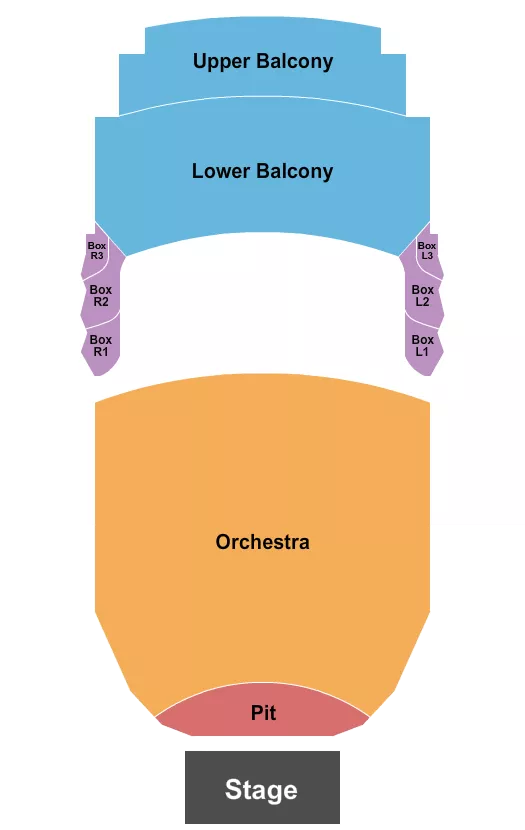 seating chart for Raising Cane's River Center Theatre - End Stage Split Balcony - eventticketscenter.com