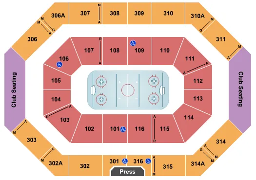 seating chart for Ralph Engelstad Arena - ND - Hockey - eventticketscenter.com