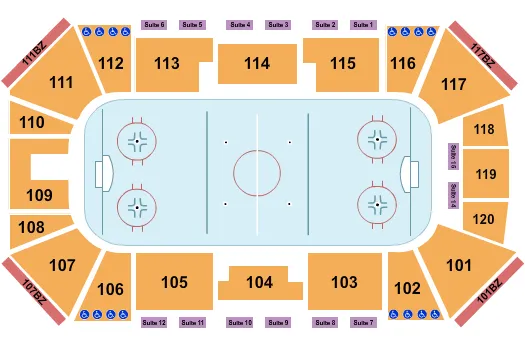 seating chart for Liberty First Credit Union Arena - Hockey - eventticketscenter.com
