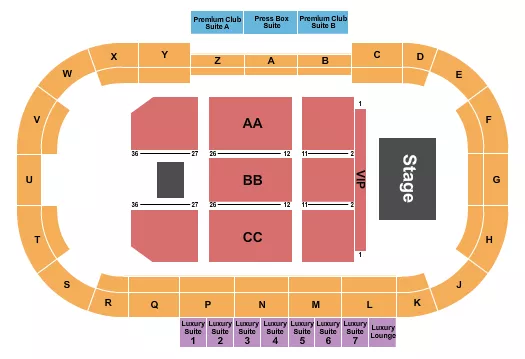 seating chart for Rath Eastlink Community Centre - Endstage VIP - eventticketscenter.com