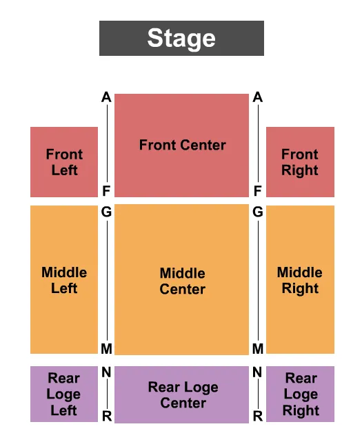 seating chart for Raven Performing Arts Theater - End Stage - eventticketscenter.com