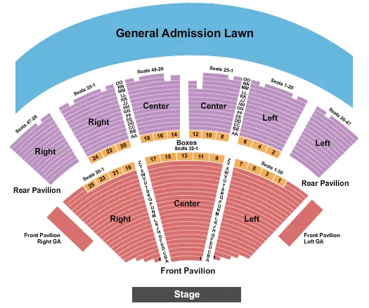 seating chart for Ravinia Pavilion - End Stage - eventticketscenter.com
