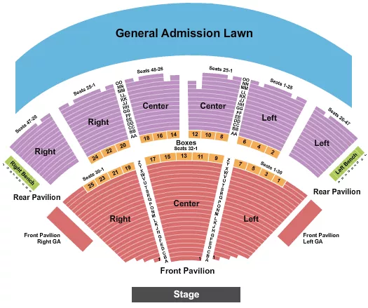 seating chart for Hunter Pavilion At Ravinia - End Stage - eventticketscenter.com