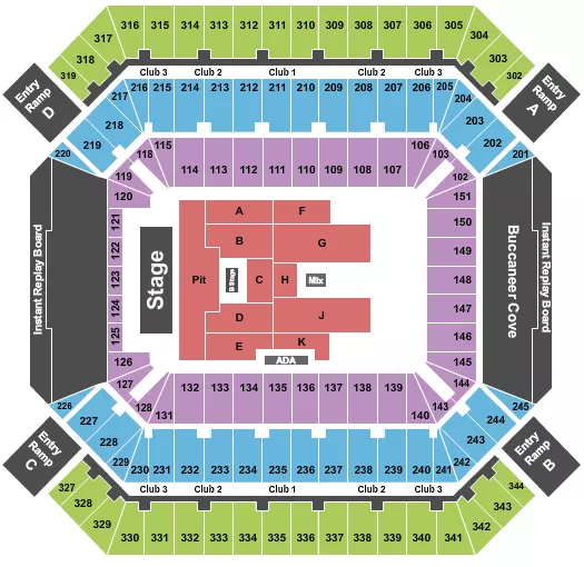 seating chart for Raymond James Stadium - My Chemical Romance - eventticketscenter.com