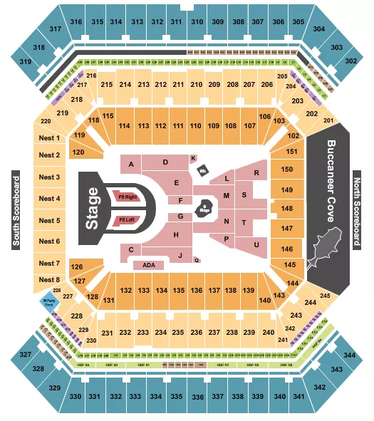 seating chart for Raymond James Stadium - Karol G - eventticketscenter.com