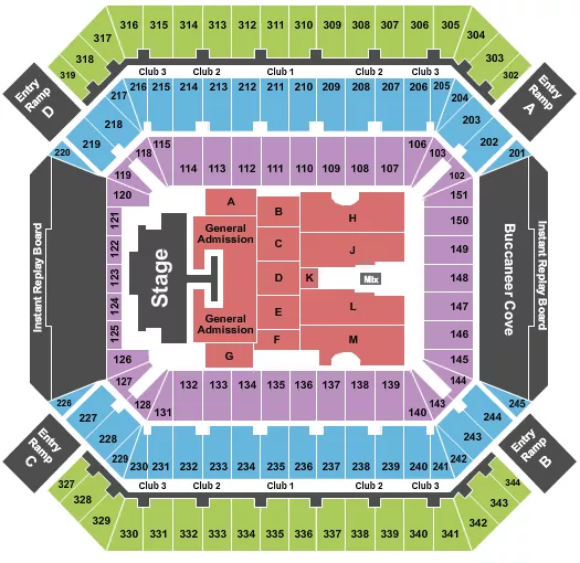 seating chart for Raymond James Stadium - Kenny Chesney 2024 - eventticketscenter.com