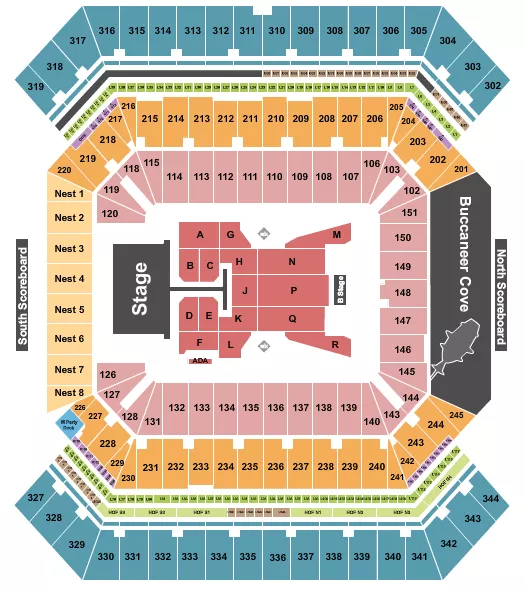 seating chart for Raymond James Stadium - Post Malone - eventticketscenter.com