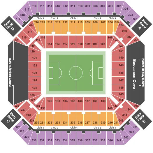 seating chart for Raymond James Stadium - Soccer - eventticketscenter.com