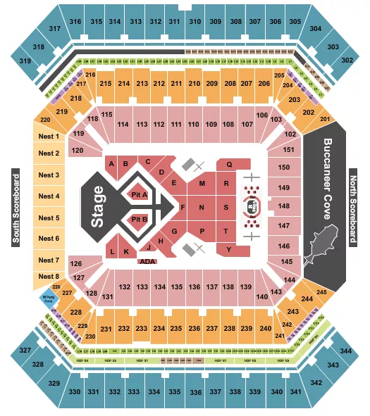 seating chart for Raymond James Stadium - Usher - eventticketscenter.com