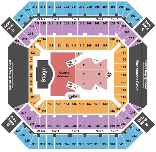 seating chart for Raymond James Stadium - Zach Bryan - eventticketscenter.com