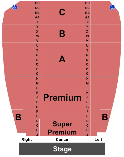 seating chart for Reagle Music Theatre - End Stage - eventticketscenter.com