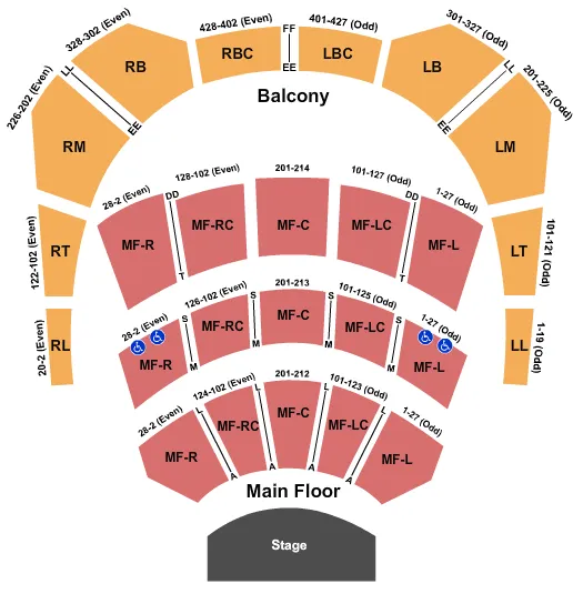 seating chart for Reardon Auditorium - End Stage - eventticketscenter.com