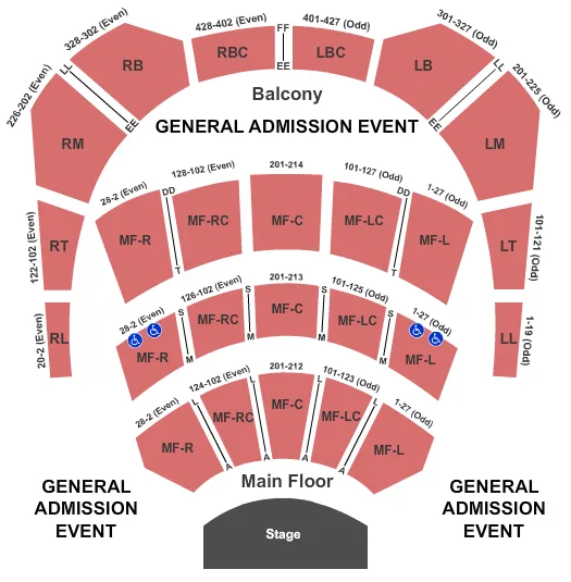 seating chart for Reardon Auditorium - General Admission - eventticketscenter.com