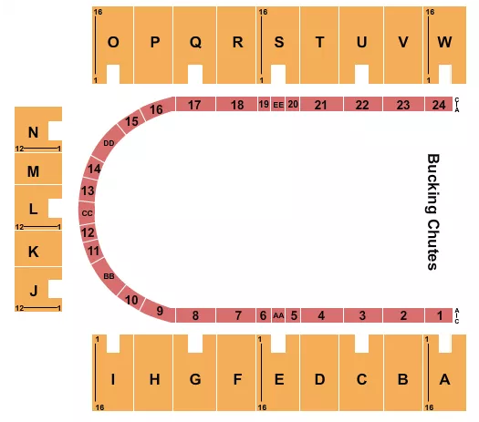 seating chart for Reaves Arena - Rodeo - eventticketscenter.com