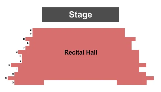 seating chart for Recital Hall at Staller Center For The Arts - End Stage - eventticketscenter.com