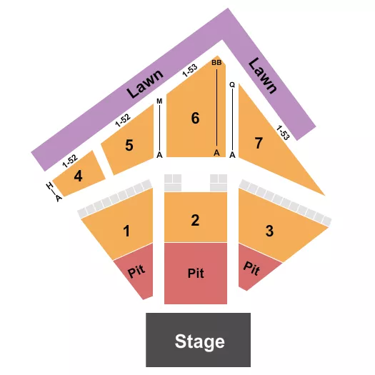 seating chart for Red Hat Amphitheater - End Stage Big Pit - eventticketscenter.com