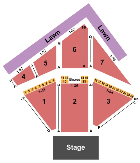 seating chart for Red Hat Amphitheater - End Stage - eventticketscenter.com